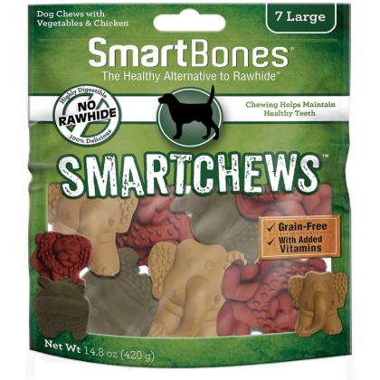 SmartBones Safari Smart Chews - Large - 7 Pack