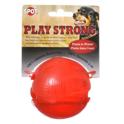 Spot Play Strong Rubber Ball Dog Toy - Red - 3.25\