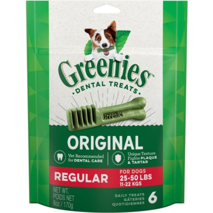 Greenies Regular Dental Dog Treats - 6 count